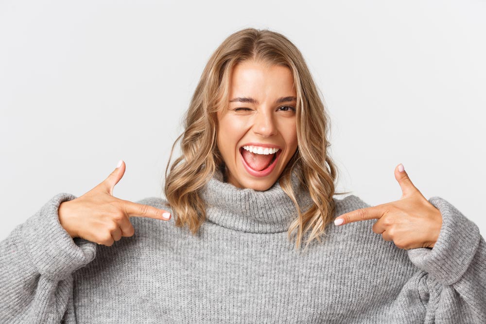 woman smiling