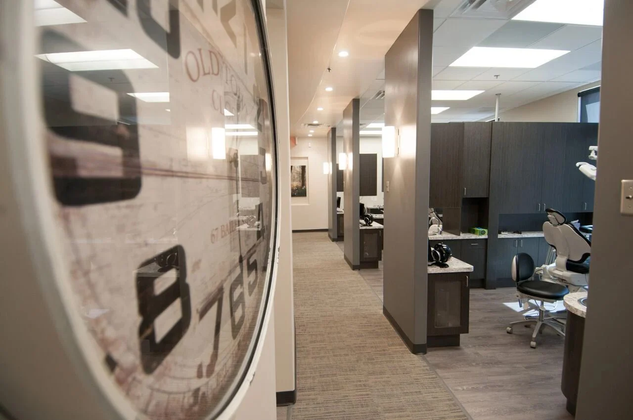 Hallway of treatment rooms at Carefree Smiles Dentistry